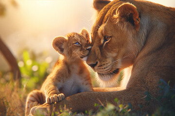 Lioness with its cub