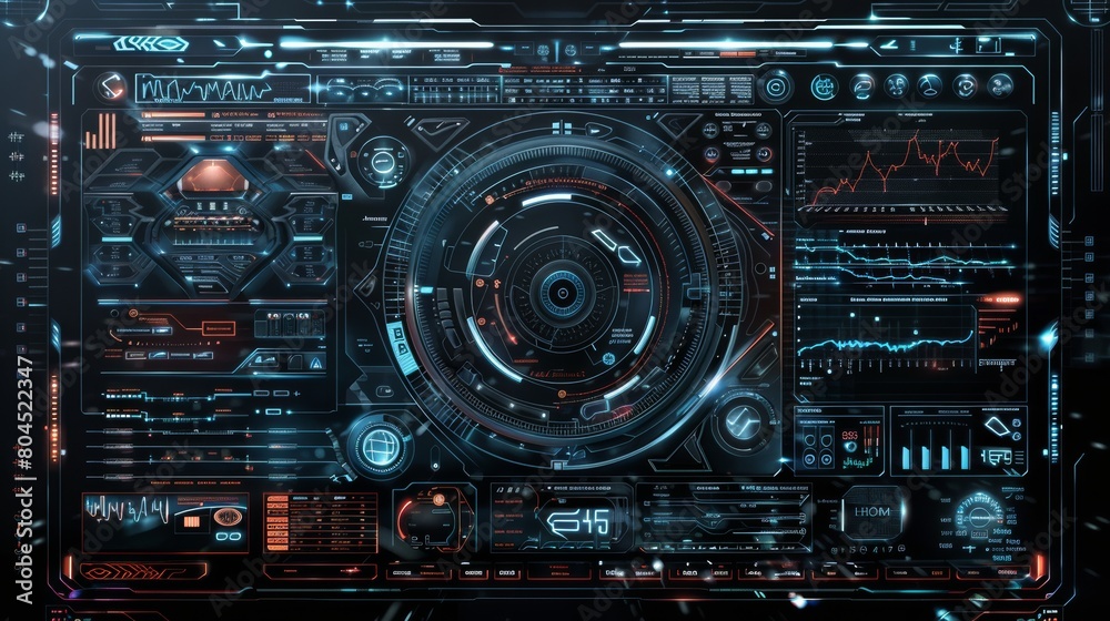 Aufkleber Interface for futuristic HUD user interface. Abstract virtual graphical interface UI HUD modern touch user interface for car service, auto scans, and car diagnostics