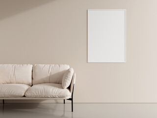 Thin frame mockup for art and quotes hanging on the wall.