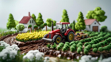 Cartoon 3D Icon for Sustainable Agriculture Practices: Promoting Organic Farming, Regenerative Agriculture, and Soil Conservation Techniques