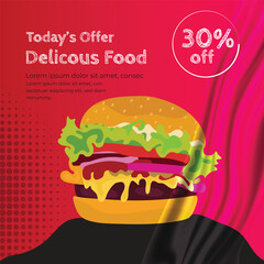 Delicious Fast food social media post template