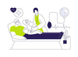 Blood pressure test abstract concept vector illustration.
