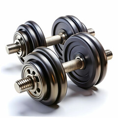 Fototapeta premium big dumbbells over white