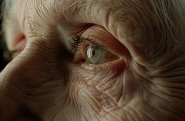 Ageless Beauty: A Close Examination of the Intricate Wrinkles and Wisdom Reflected in the Eyes of an Elderly Woman