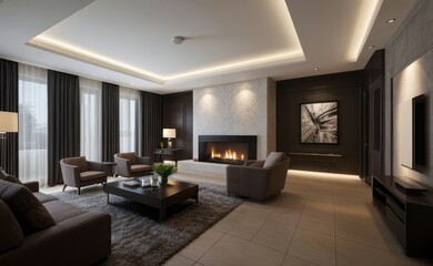 Fototapeta premium luxury dark interior