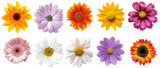 Collection of flowers PNG transparent background