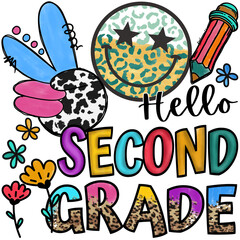 Hello Second Grade Sublimation Design