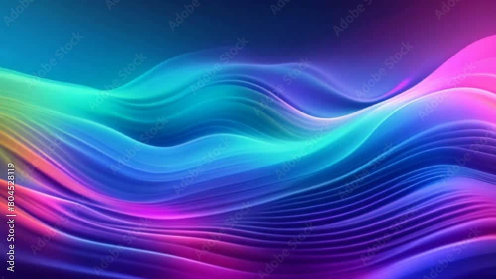 Poster A mesmerizing abstract neon wave background in glitch art style, with distorted pixels and vibrant colors.