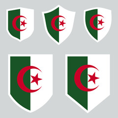 Algeria Flag in Shield Shape Icon