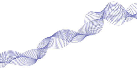 Abstract vector line wave graphics on white background. Digital frequency track equalizer. Stylized line art background. banner, template, wallpaper background with wave design.