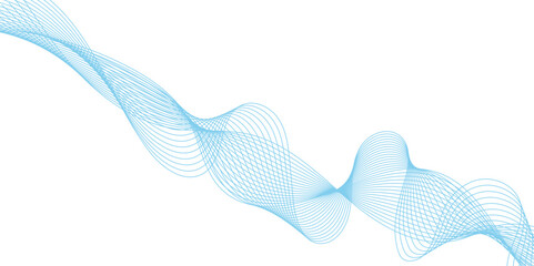 Abstract vector line wave graphics on white background. Digital frequency track equalizer. Stylized line art background. banner, template, wallpaper background with wave design.