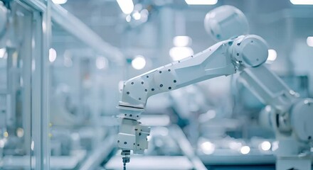 Hightech robotic arms automate modern factories for efficient Industry 40 production. Concept Automation, Robotics, Industry 4,0, Modern Factories, Efficiency