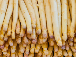 Frischer Spargel Markt Marktstand Wochenmarkt