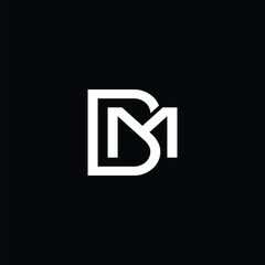 Fototapeta premium DM letter logo design on luxury background. MD monogram initials letter logo concept. DM icon design. MD elegant and Professional white color letter icon design on black background