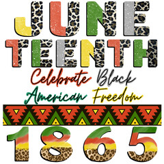 Fototapeta premium 1865 Juneteenth Sublimation PNG