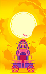 Flat rath yatra banner gold clouds and mandala illustration background