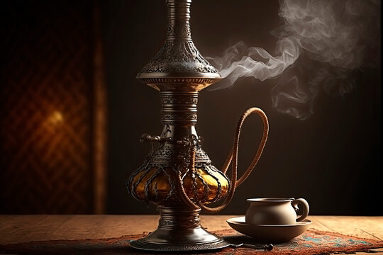 hookah on the table. Generative AI