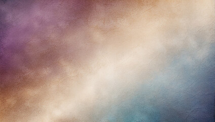a beige background and a blue and purple gradient at the top.