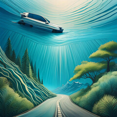 바다아래 수중 도로