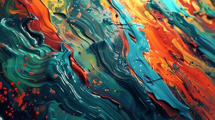  In high definition detail, a flurry of paint splashes erupts onto a blank surface, showcasing the beauty of chaotic yet controlled creativity