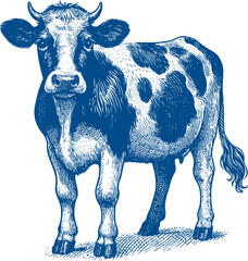 Cow Vector illustration, Hand drawn sketch livestock vector illustration
