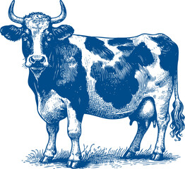 Cow Vector illustration, Hand drawn sketch livestock vector illustration