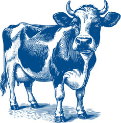 Cow Vector illustration, Hand drawn sketch livestock vector illustration