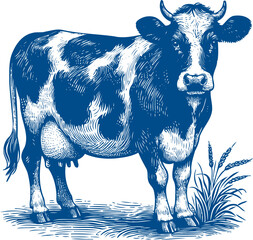 Cow Vector illustration, Hand drawn sketch livestock vector illustration