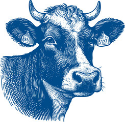 Cow Vector illustration, Hand drawn sketch livestock vector illustration