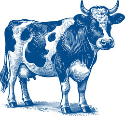 Cow Vector illustration, Hand drawn sketch livestock vector illustration