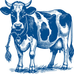 Cow Vector illustration, Hand drawn sketch livestock vector illustration