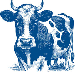 Cow Vector illustration, Hand drawn sketch livestock vector illustration