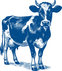 Cow Vector illustration, Hand drawn sketch livestock vector illustration