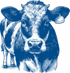 Cow Vector illustration, Hand drawn sketch livestock vector illustration