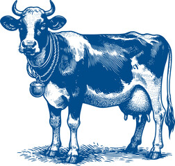 Cow Vector illustration, Hand drawn sketch livestock vector illustration
