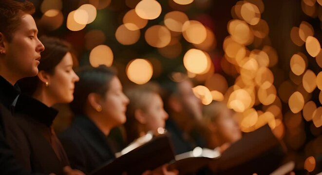 Choir performing traditional Advent music at a beautiful concert with harmonious melodies. Concept Choir Performance, Advent Music, Beautiful Concert, Harmonious Melodies