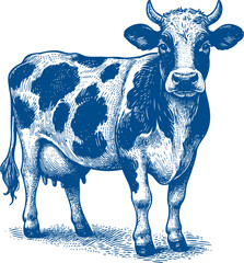 Cow Vector illustration, Hand drawn sketch livestock vector illustration