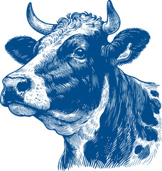 Cow Vector illustration, Hand drawn sketch livestock vector illustration