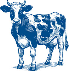 Cow Vector illustration, Hand drawn sketch livestock vector illustration