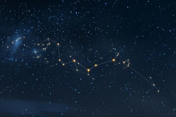 Fototapeta premium Captivating Cosmic Constellation:A Breathtaking Nighttime Skyscape of Shimmering Stars and Celestial Splendor