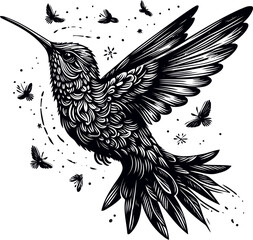 humming bird vector illustration