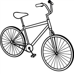 bicycle outline illustration digital coloring book page line art drawing