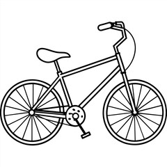 Fototapeta premium bicycle outline illustration digital coloring book page line art drawing