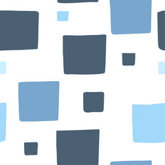 Mix of Dark and Bright Blue Square Patterns Vector Illustration