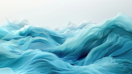 Obraz premium The image is a blue ocean with waves that are very long and thin