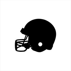 American football helmet silhouette isolated on white background. football helmet icon vector illustration.