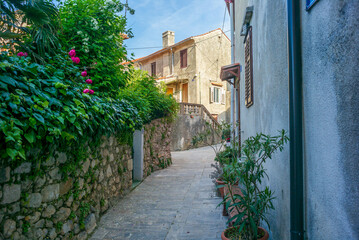 krk, croatia, 1 may 2024, narrow street in the old town