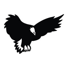 Eagle vector icon. Isolated bald eagle sign emoji design. 