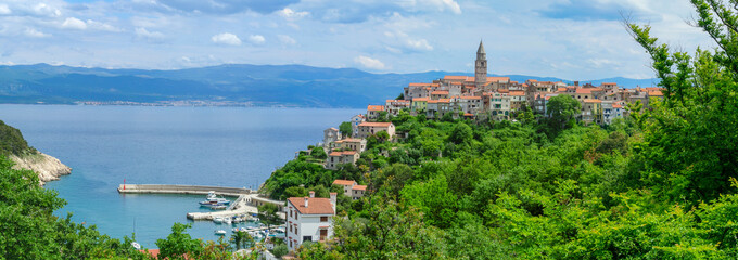 vrbnik, croatia, 1 may 2024, city view of the hisotric town on the island of krk