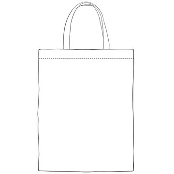 recommend clip art: simple black outline tote bag mockup